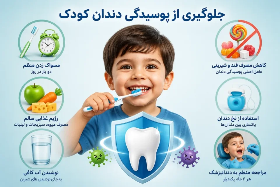 نمای توضیحی درباره آیا دندان شیری پوسیده باید درمان شود